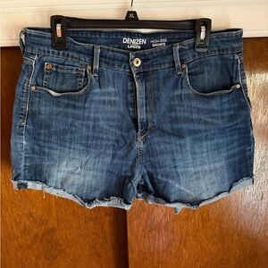 Denizen from Levi's Distressed Dark Blue High-Rise Jean Shorts